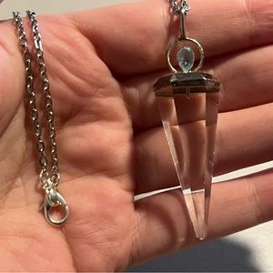 Crystal Pendant on Silver Chain